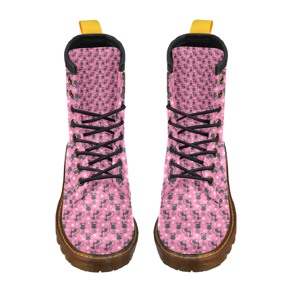 Cute Cats I High Grade PU Leather Martin Boots For Women Model 402H