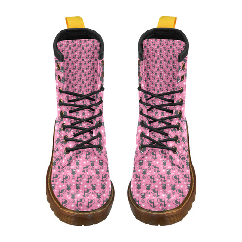 Cute Cats I High Grade PU Leather Martin Boots For Women Model 402H