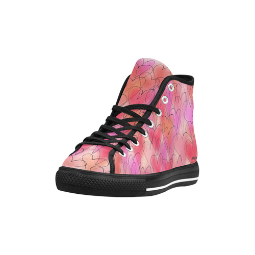 Hearts (black). Inspired by the Magic Island of Gotland. Vancouver H Women's Canvas Shoes (1013-1)