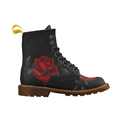 Dark Gothic Rose High Grade PU Leather Martin Boots For Women Model 402H