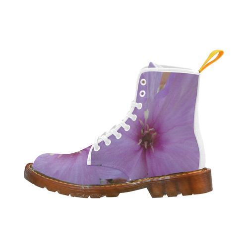 Purple Flower Custom Canvas Boots For Women Model 1203H