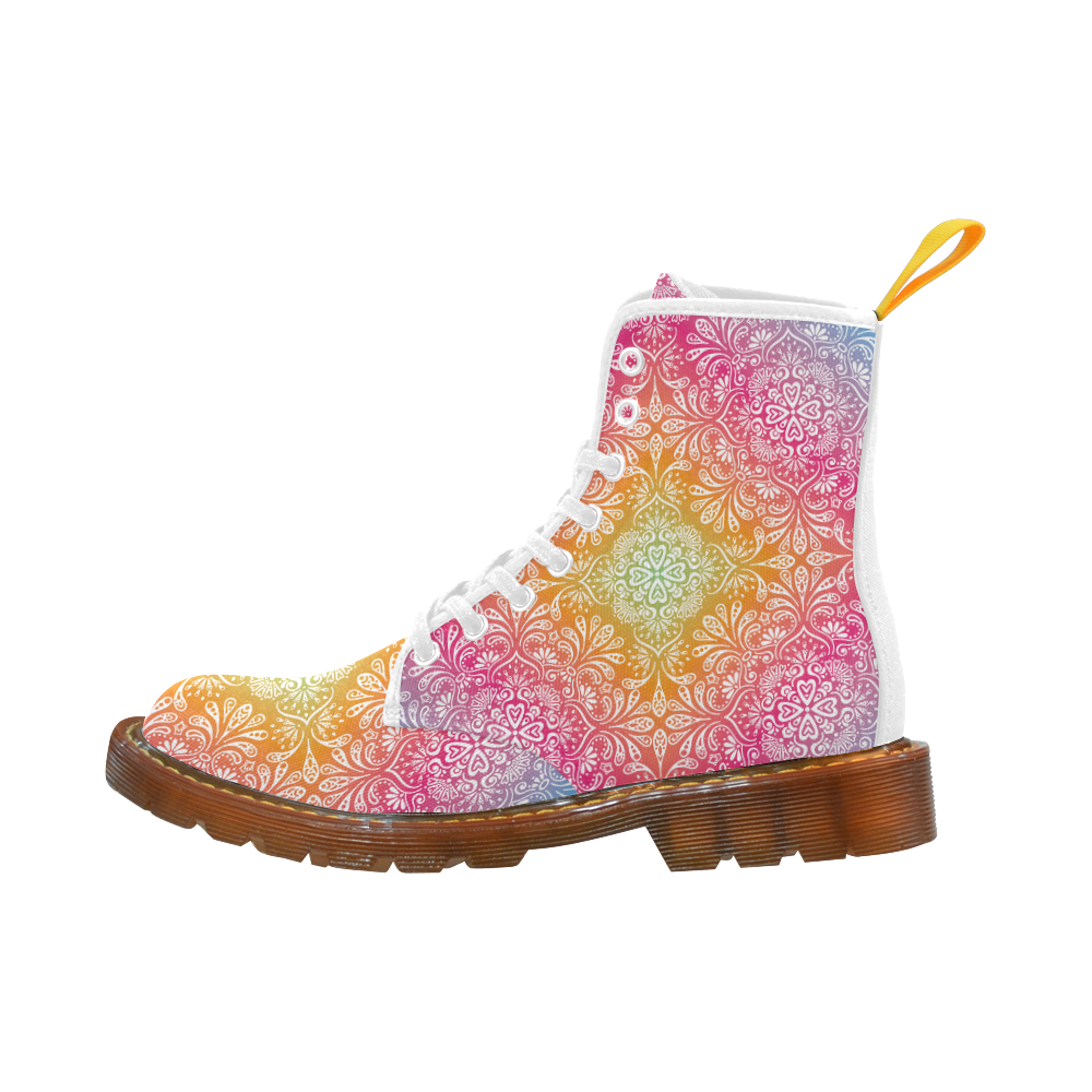 Rainbow Flowers Mandala I Martin Boots For Women Model 1203H