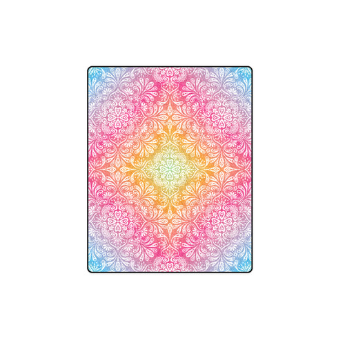 Rainbow Flowers Mandala I Blanket 40"x50"