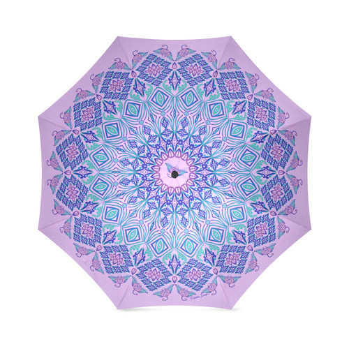 Tribal Manta Mandala on Lilac Foldable Umbrella (Model U01)