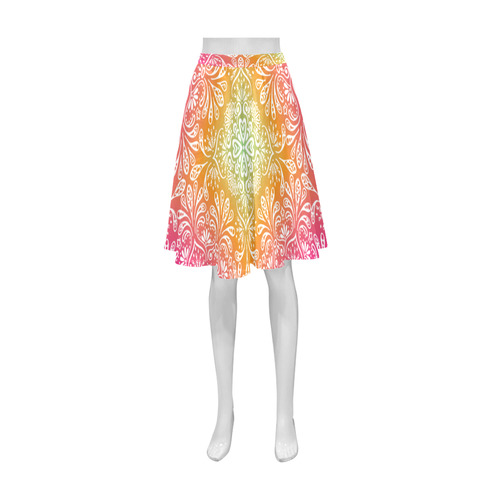 Rainbow Flowers Mandala I Athena Women's Short Skirt (Model D15)