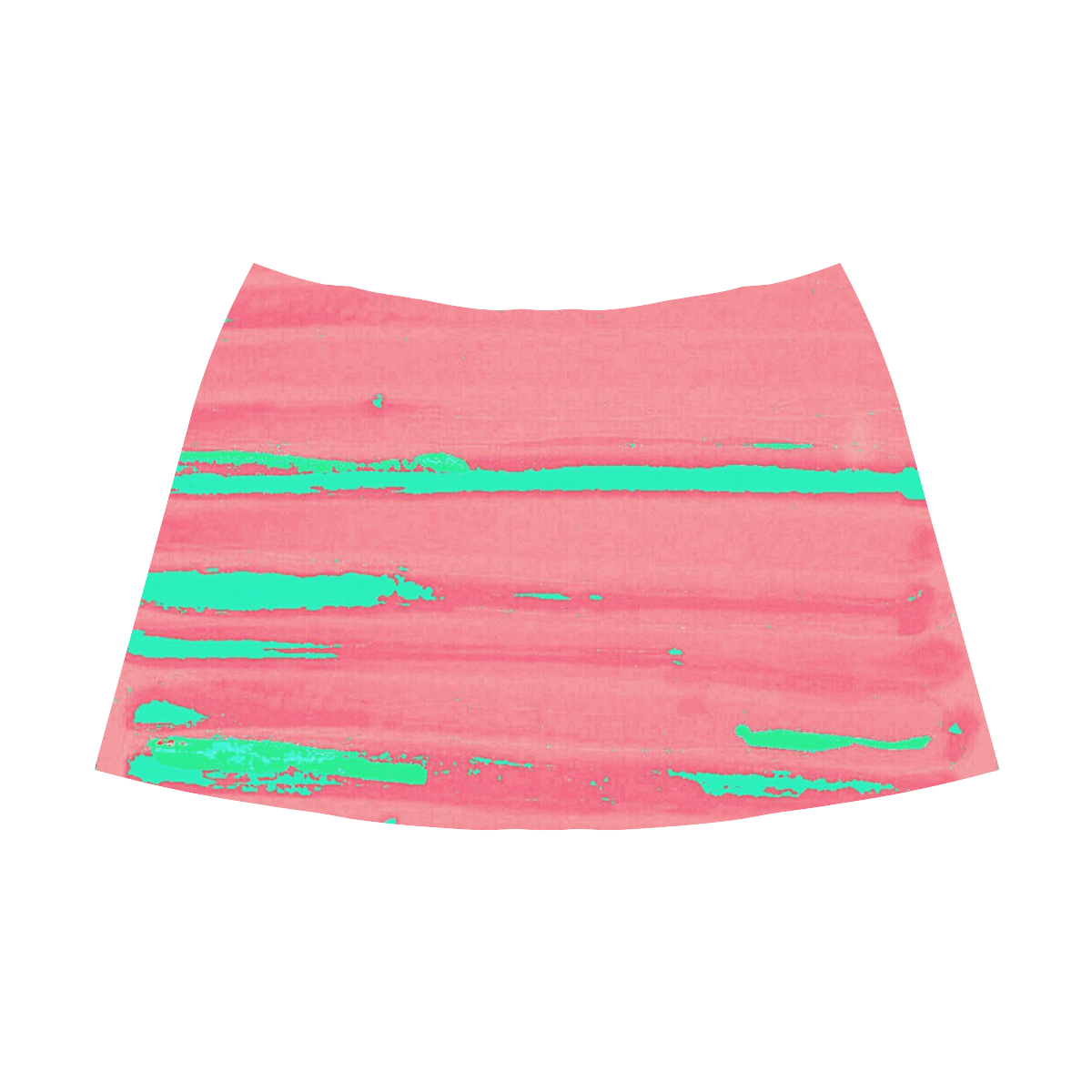 Mint on Pink Mnemosyne Women's Crepe Skirt (Model D16)