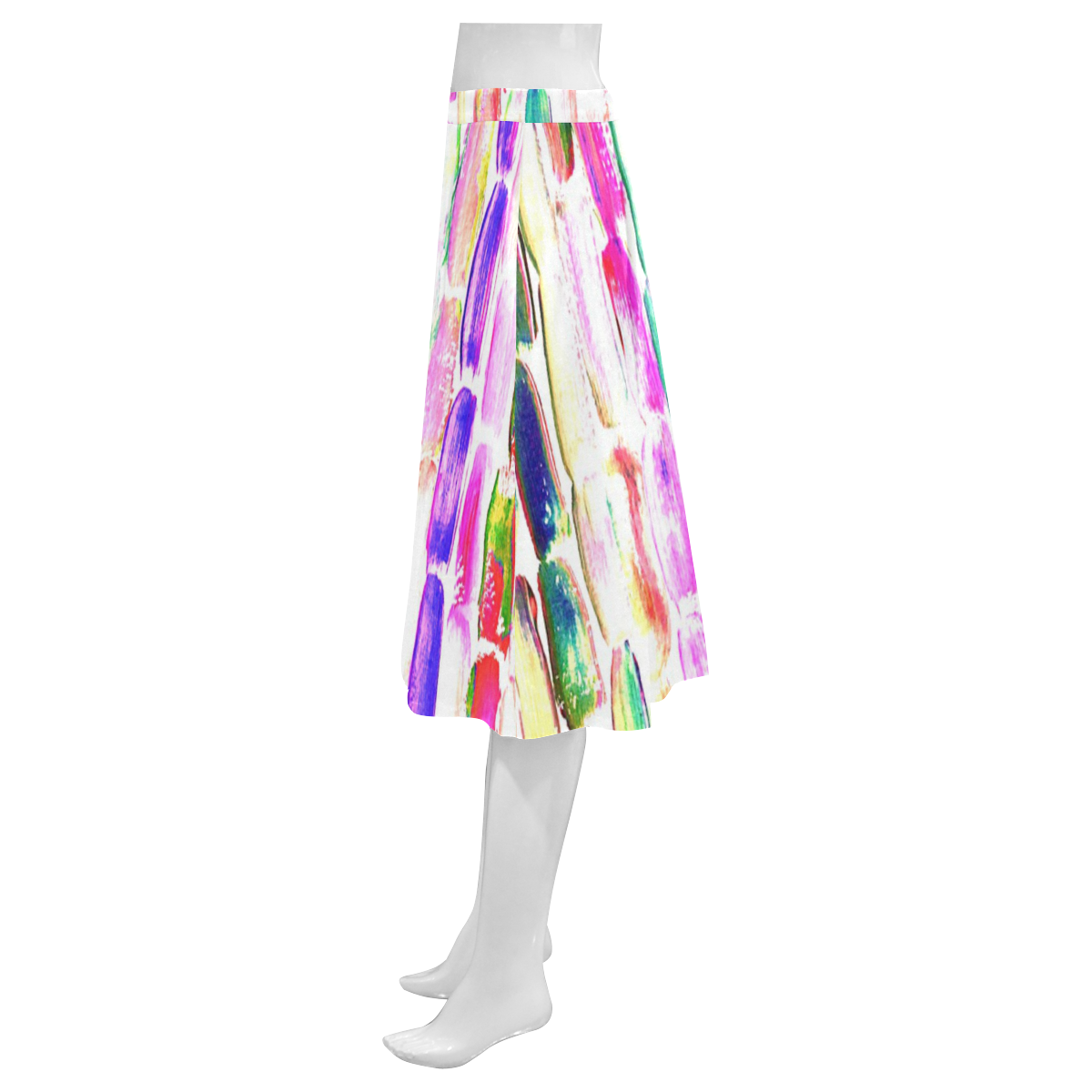pink Mnemosyne Women's Crepe Skirt (Model D16)