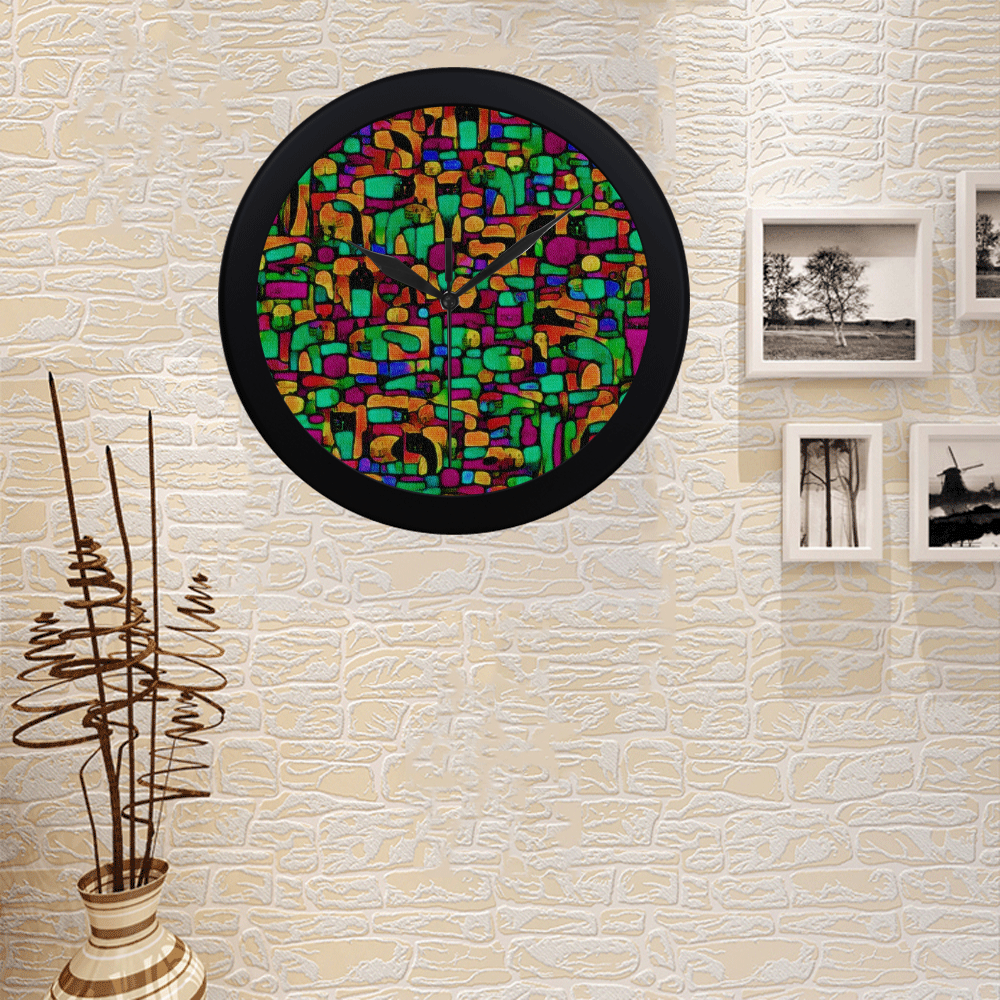 FUNNY MEOW Circular Plastic Wall clock