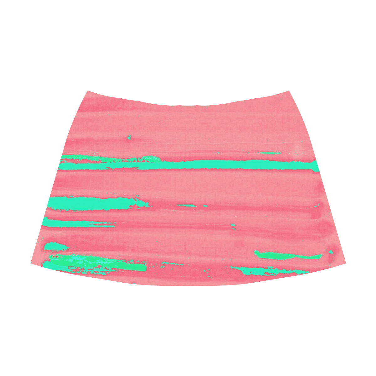 Mint on Pink Mnemosyne Women's Crepe Skirt (Model D16)
