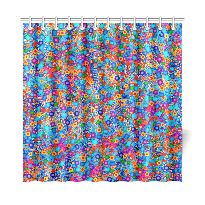 Colorful Carnival Print Shower Curtain Shower Curtain 72"x72"