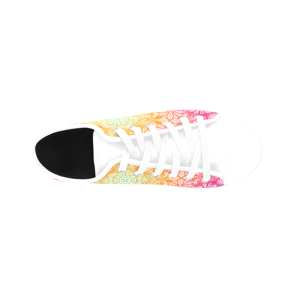 Rainbow Flowers Mandala I Aquila Microfiber Leather Women's Shoes/Large Size (Model 031)