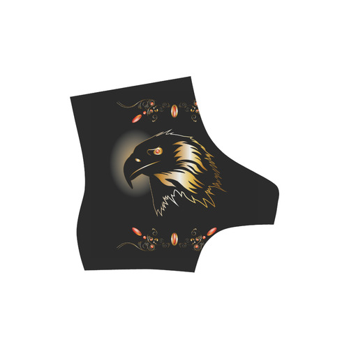 Eagle in gold and black High Grade PU Leather Martin Boots For Women Model 402H