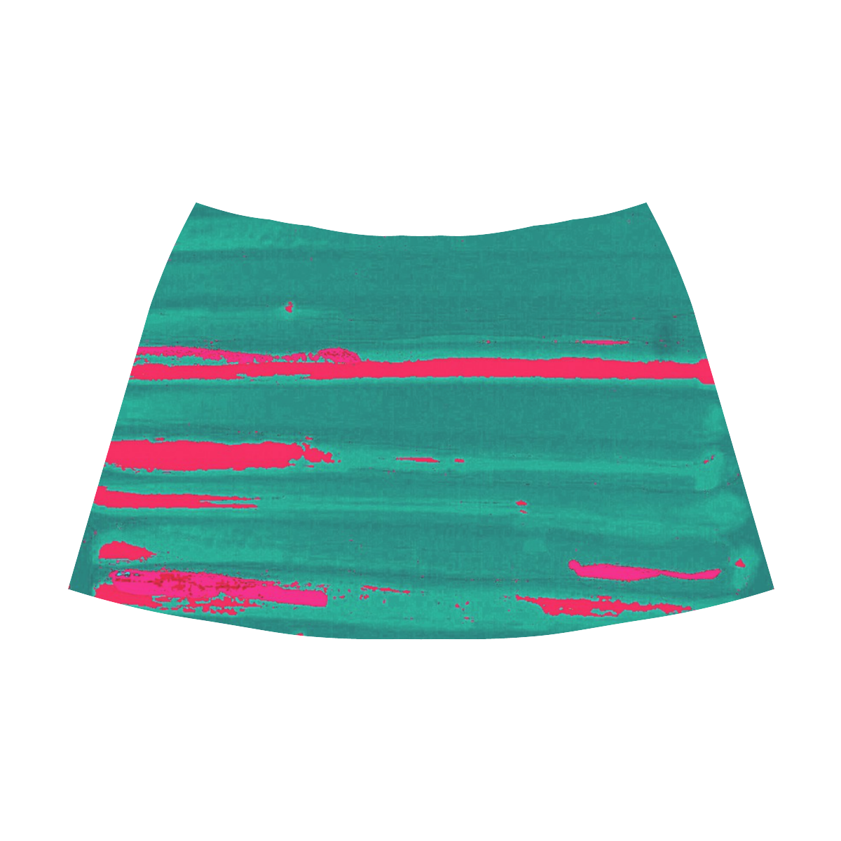 Green on Pink Mnemosyne Women's Crepe Skirt (Model D16)