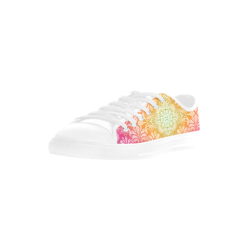 Rainbow Flowers Mandala I Aquila Microfiber Leather Women's Shoes (Model 031)