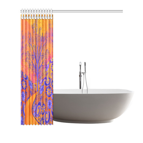 Sunset Park Tree Colorful Shower Curtain Shower Curtain 72"x72"