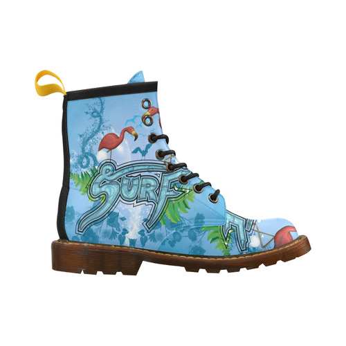 Surfing with flamingos High Grade PU Leather Martin Boots For Men Model 402H