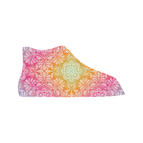 Rainbow Flowers Mandala I Vancouver H Women's Canvas Shoes (1013-1)