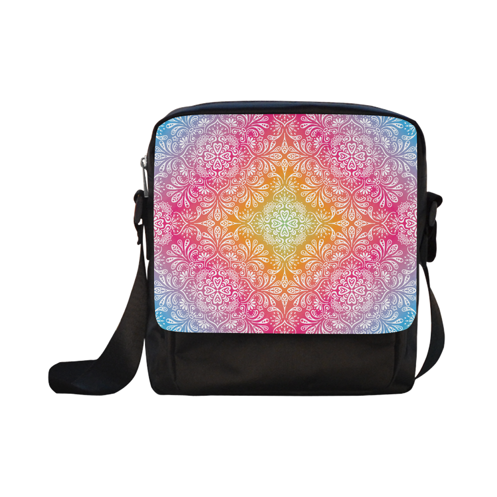 Rainbow Flowers Mandala I Crossbody Nylon Bags (Model 1633)