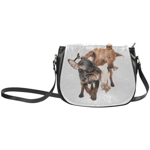 Two Playing Dogs Classic Saddle Bag/Large (Model 1648)