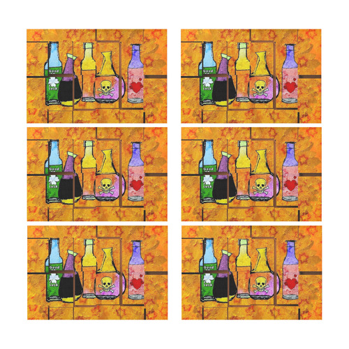 Bottles Dance by Popart Lover Placemat 12’’ x 18’’ (Set of 6)