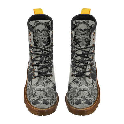 Skull High Grade PU Leather Martin Boots For Women Model 402H