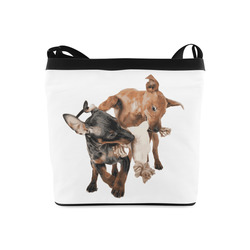 Two Playing Dogs Crossbody Bags (Model 1613)