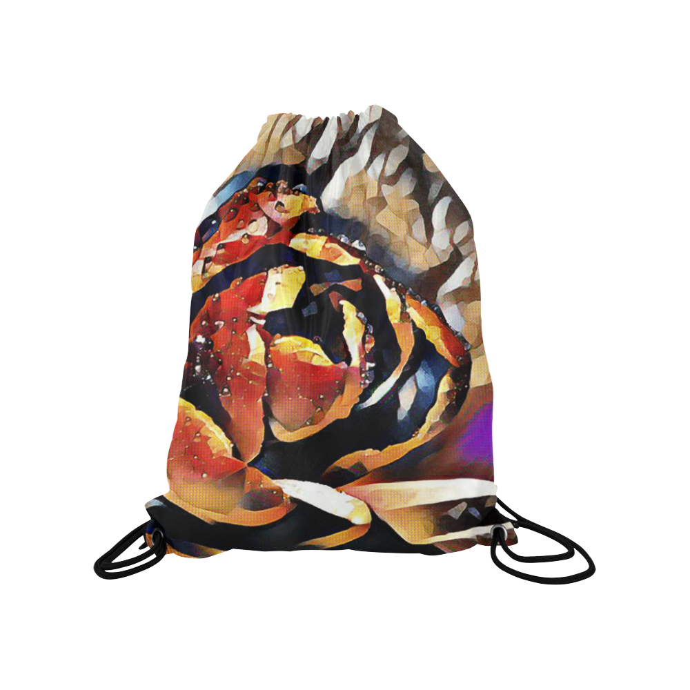 FineArt Colorful Tulip Medium Drawstring Bag Model 1604 (Twin Sides) 13.8"(W) * 18.1"(H)