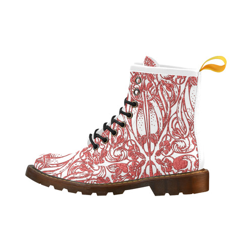 Lace Red High Grade PU Leather Martin Boots For Women Model 402H