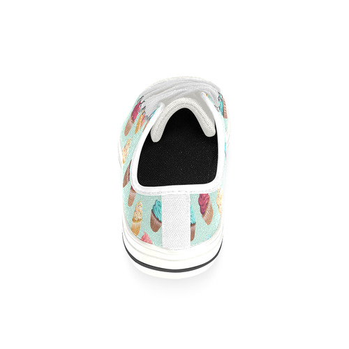 Cup Cakes Party Low Top Canvas Shoes for Kid (Model 018)