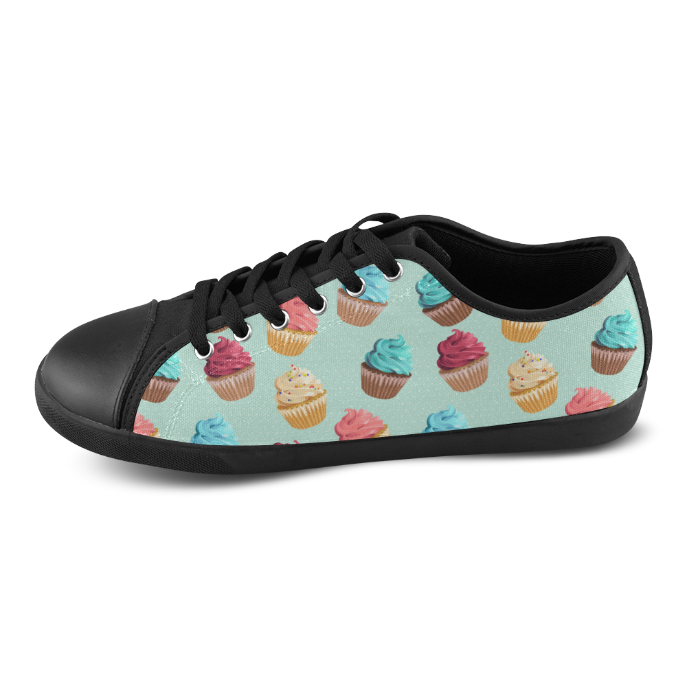 Cup Cakes Party Canvas Shoes for Women/Large Size (Model 016)