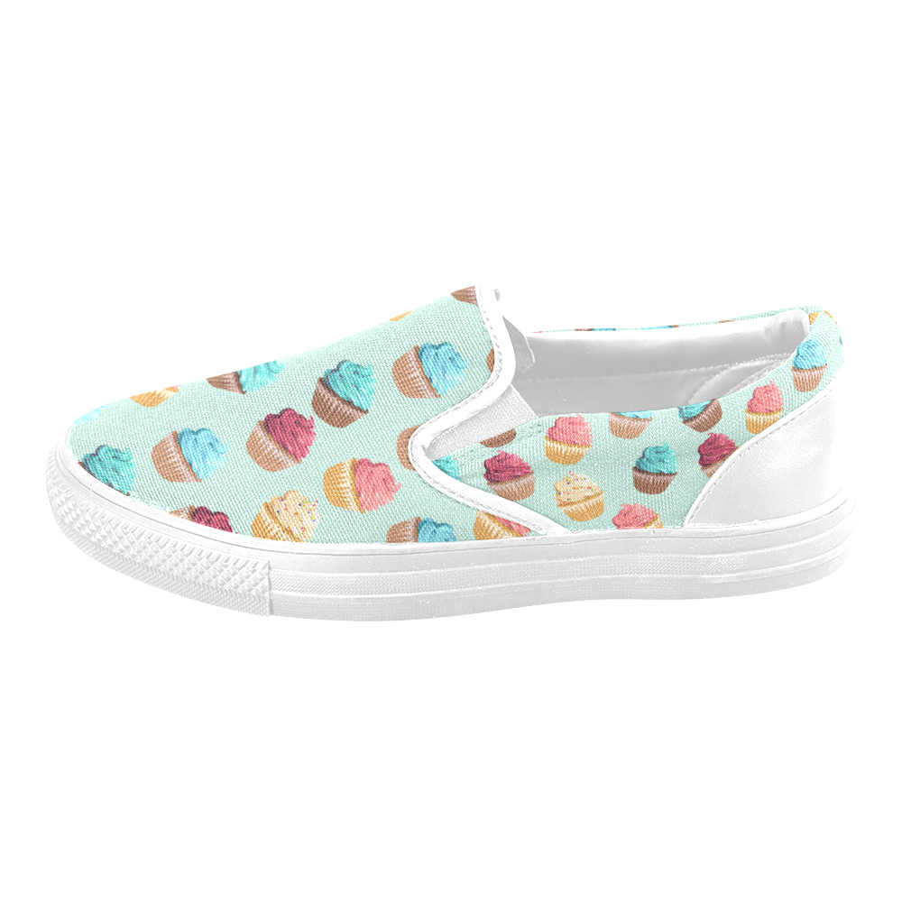 Cup Cakes Party Men's Slip-on Canvas Shoes (Model 019)