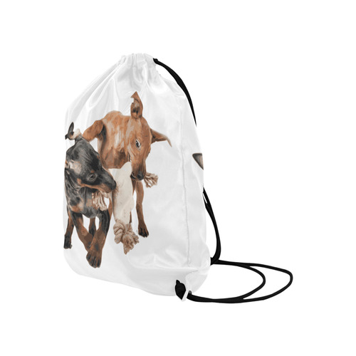 Two Playing Dogs Large Drawstring Bag Model 1604 (Twin Sides)  16.5"(W) * 19.3"(H)