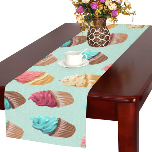 Cup Cakes Party Table Runner 16x72 inch
