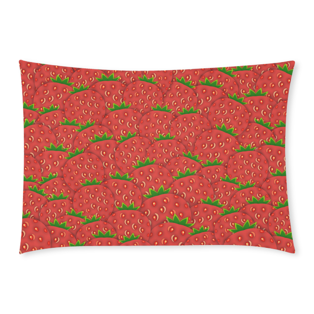 Strawberry Patch Custom Rectangle Pillow Case 20x30 (One Side)