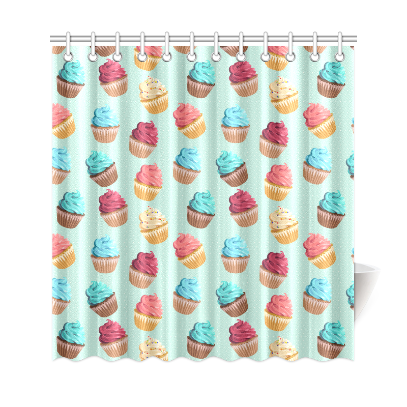 Cup Cakes Party Shower Curtain 69"x72"