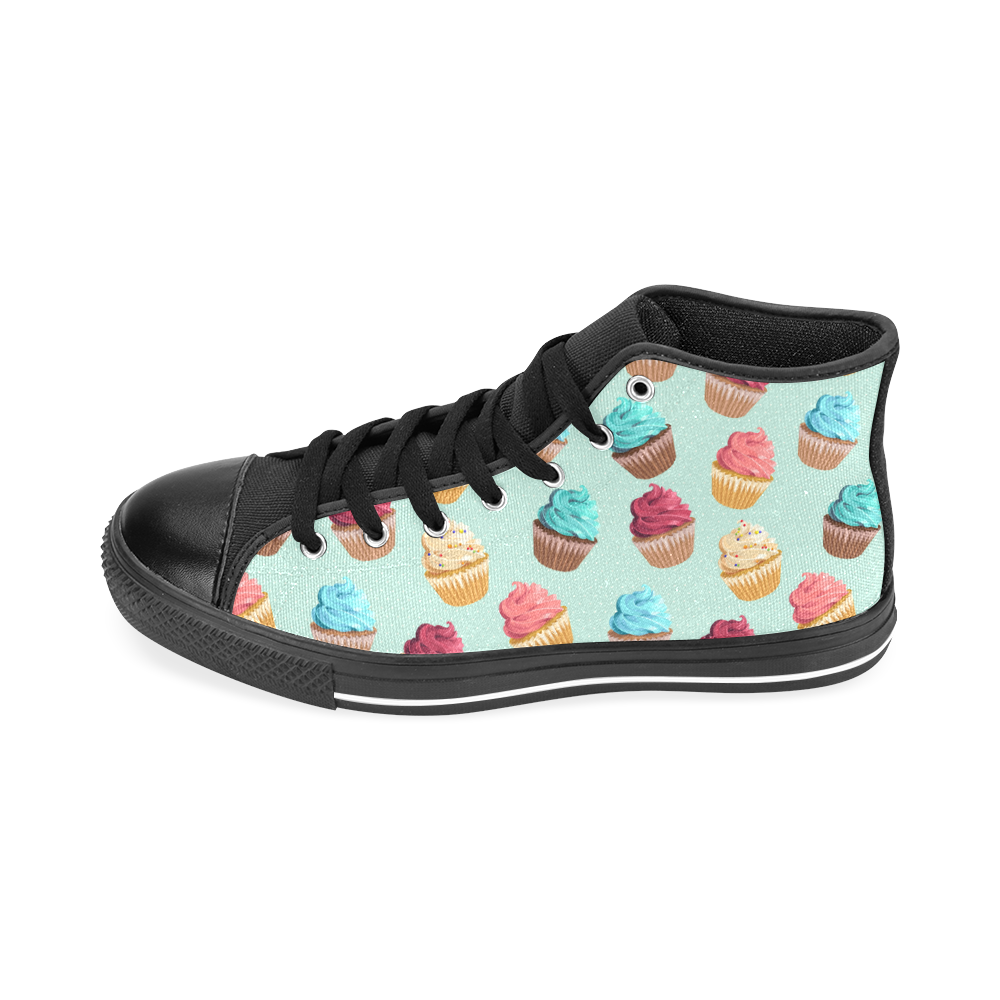 Cup Cakes Party Men’s Classic High Top Canvas Shoes /Large Size (Model 017)