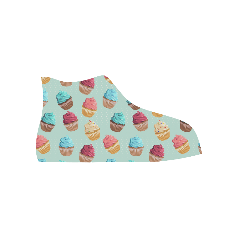 Cup Cakes Party High Top Canvas Shoes for Kid (Model 017)