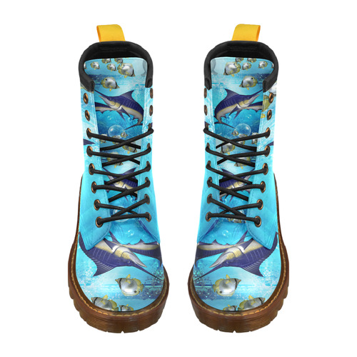 Underwater world High Grade PU Leather Martin Boots For Men Model 402H