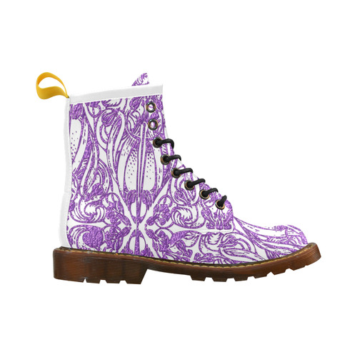 Lace Lilac High Grade PU Leather Martin Boots For Women Model 402H