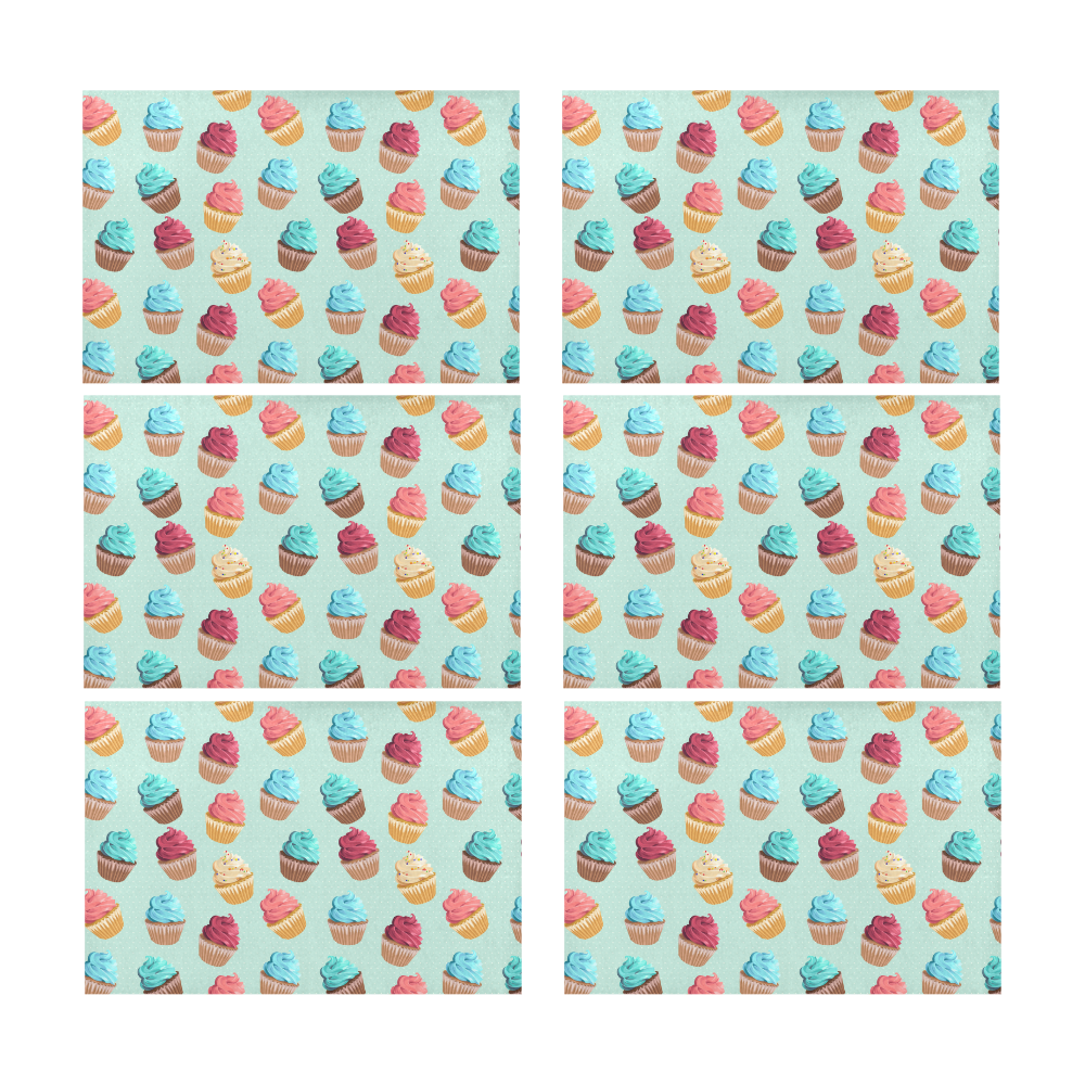 Cup Cakes Party Placemat 12’’ x 18’’ (Six Pieces)