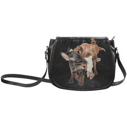 Two Playing Dogs Classic Saddle Bag/Small (Model 1648)