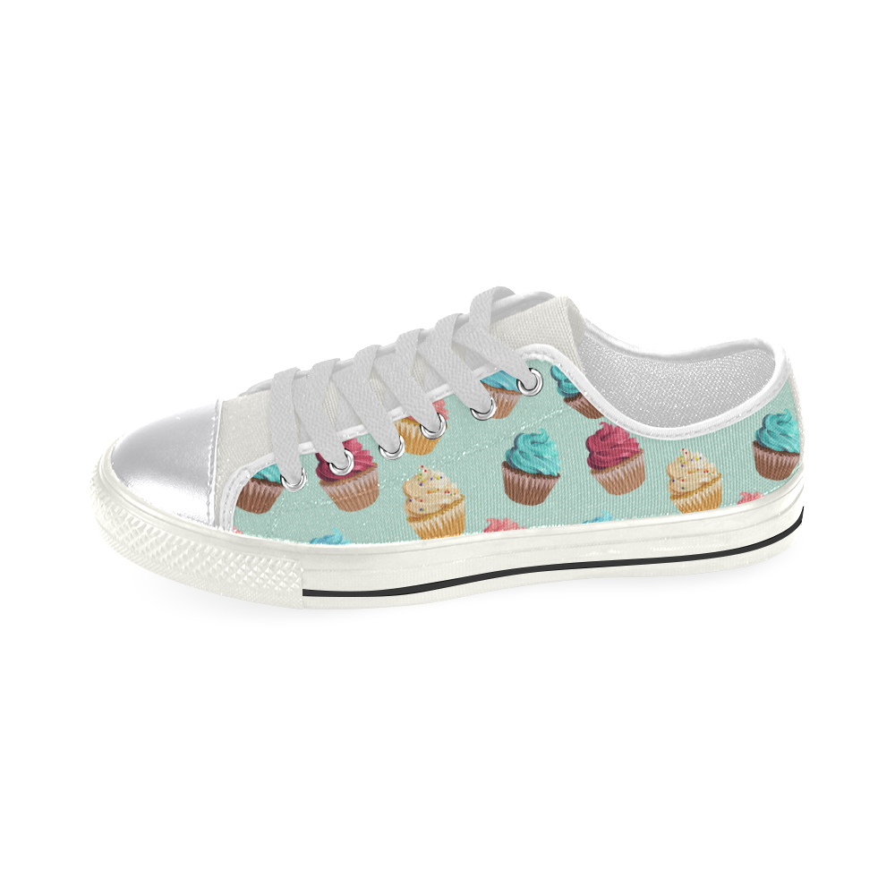 Cup Cakes Party Canvas Women's Shoes/Large Size (Model 018)