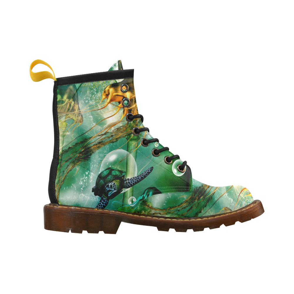 Turtle with jelly fsih High Grade PU Leather Martin Boots For Men Model 402H