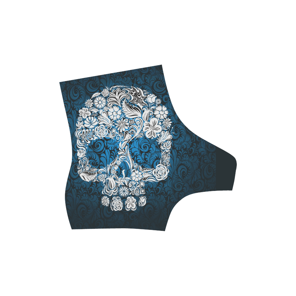 Floral Skull High Grade PU Leather Martin Boots For Women Model 402H