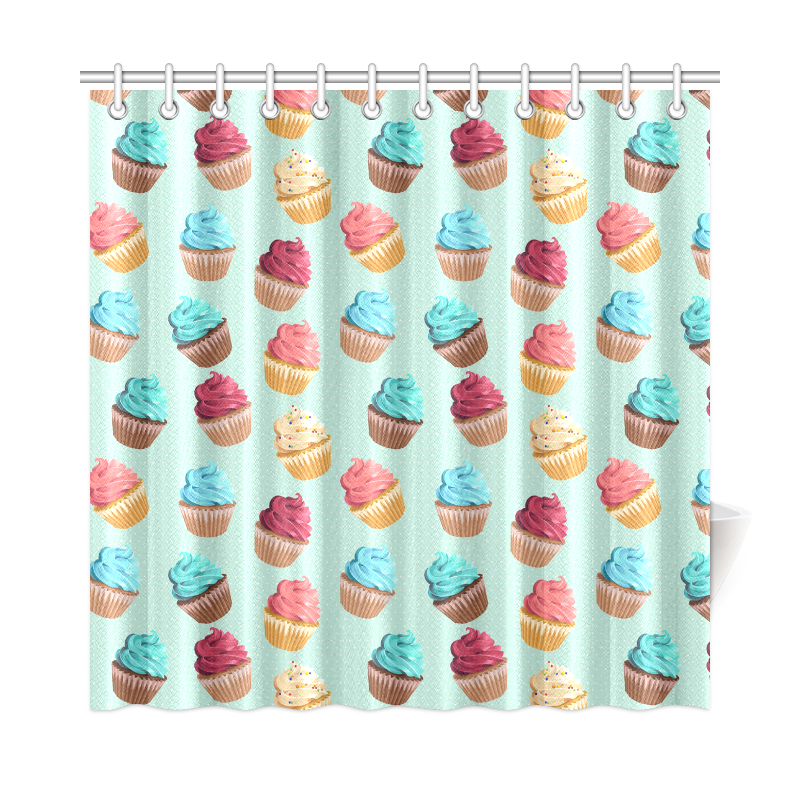 Cup Cakes Party Shower Curtain 72"x72"