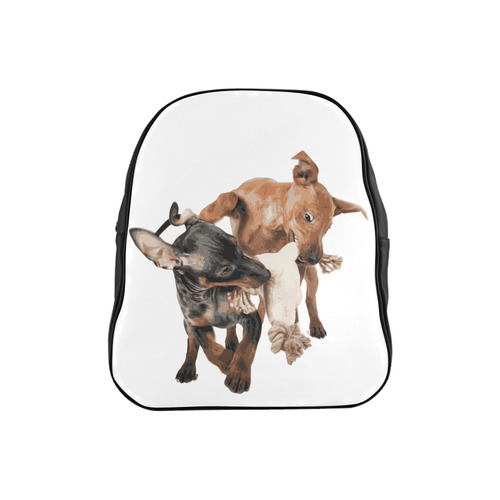 Two Playing Dogs School Backpack (Model 1601)(Small)