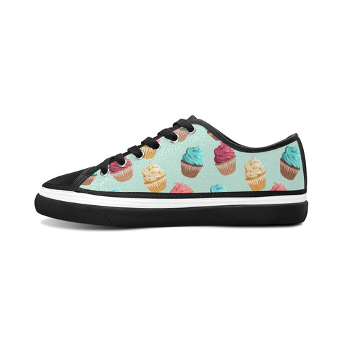 Cup Cakes Party Women's Canvas Zipper Shoes/Large Size (Model 001)