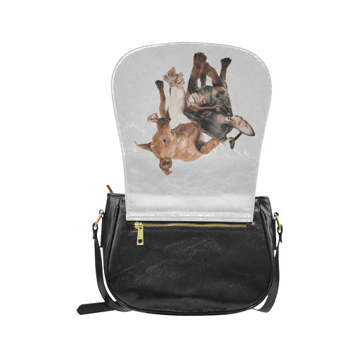 Two Playing Dogs Classic Saddle Bag/Large (Model 1648)