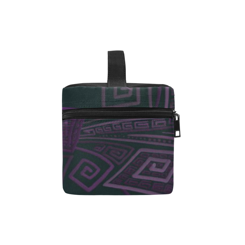 Psychedelic 3D Square Spirals - purple Cosmetic Bag/Large (Model 1658)