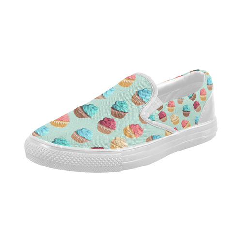 Cup Cakes Party Women's Slip-on Canvas Shoes (Model 019)